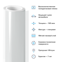 MEMBRANE Полиуретановая плёнка прозрачная глянцевая TPU Soft Gloss, 1.52 пог.м