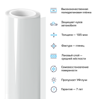 MEMBRANE Полиуретановая плёнка прозрачная глянцевая TPU XSide Gloss, 1.52 пог.м